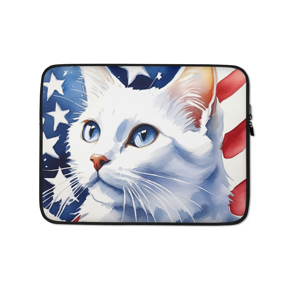 PugMug Custom White Companion Cat Laptop Sleeve