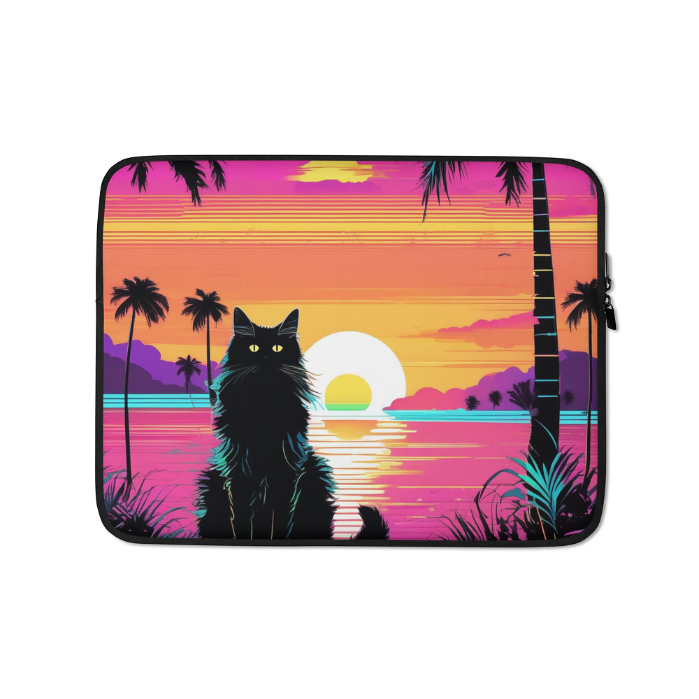 PugMug Custom Black Maine Coon Cat Laptop Sleeve