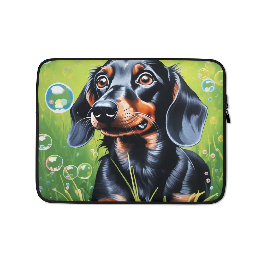PugMug Custom Black Dachshund Laptop Sleeve