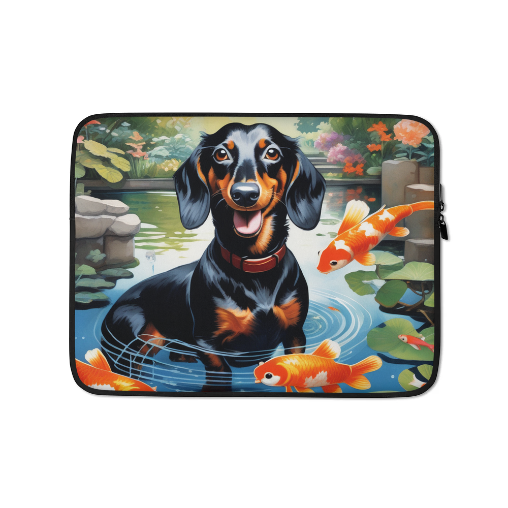 PugMug Custom Black Dachshund Laptop Sleeve