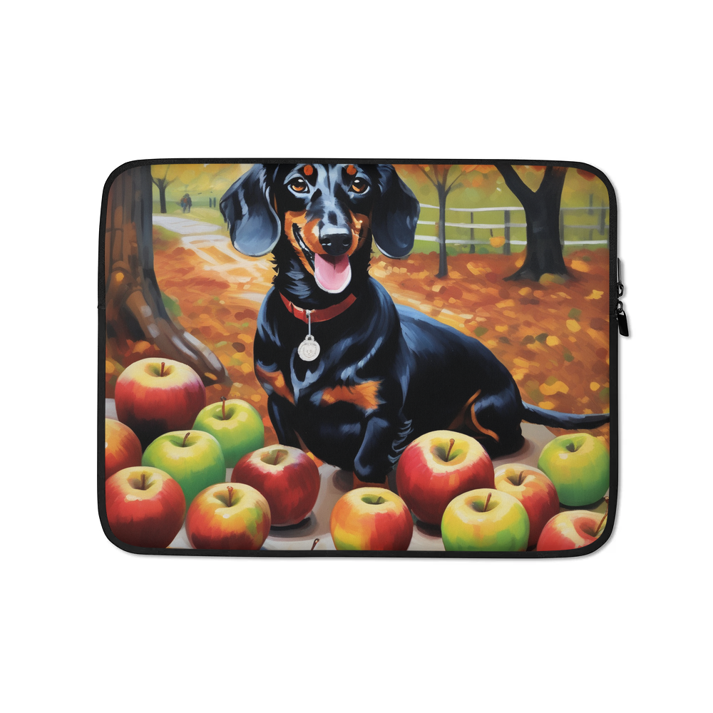 PugMug Custom Black Dachshund Laptop Sleeve