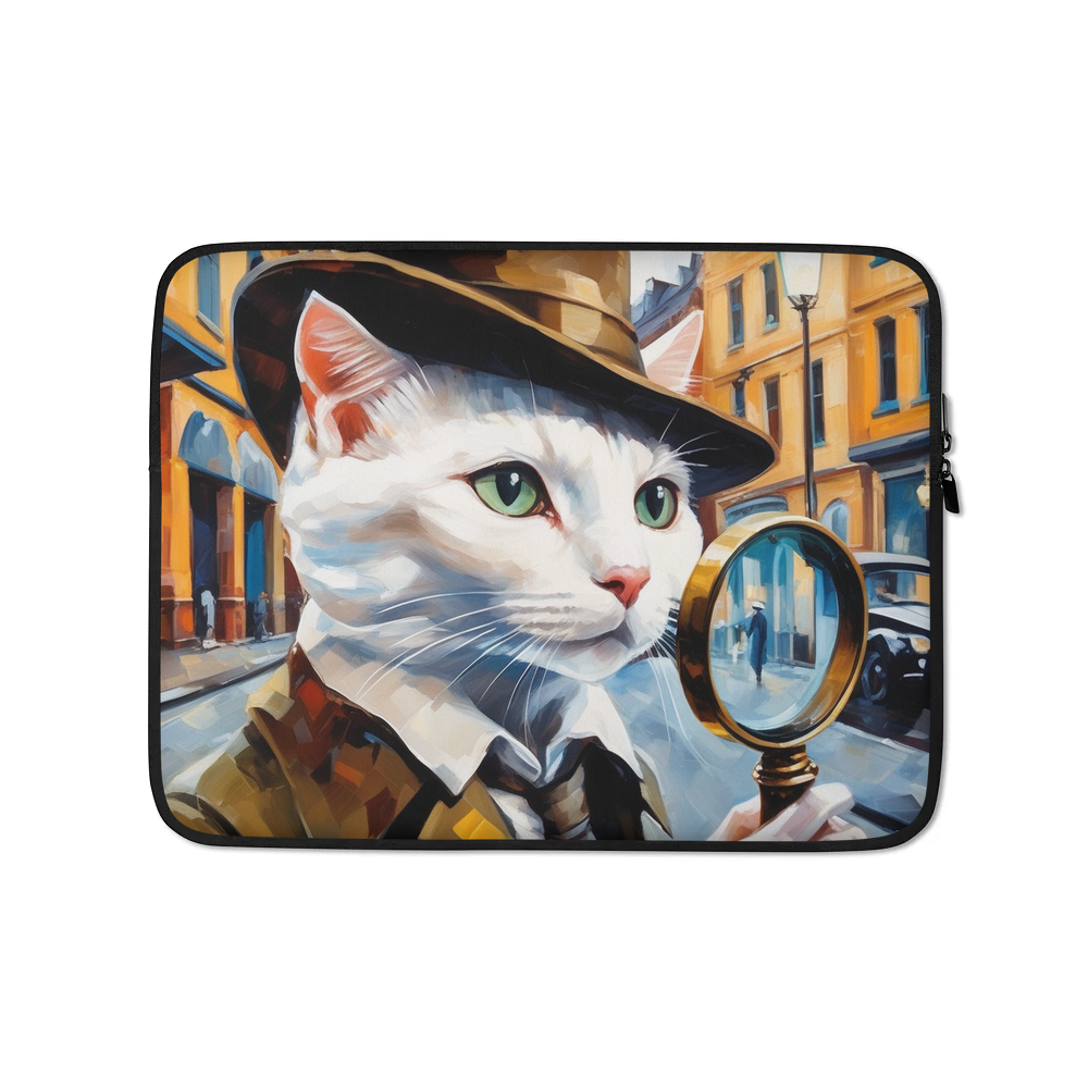 PugMug Custom White Companion Cat Laptop Sleeve