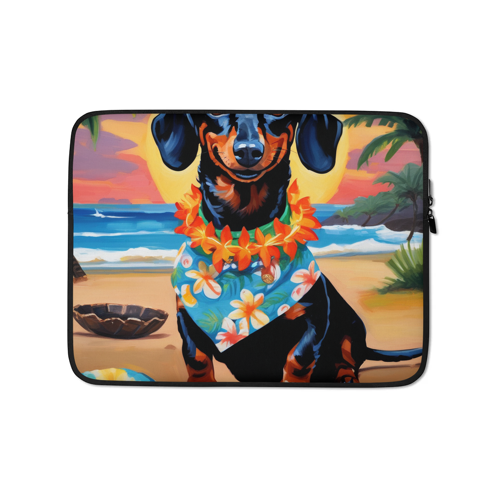 PugMug Custom Black Dachshund Laptop Sleeve