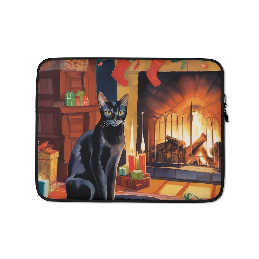 PugMug Custom Black Abyssinian Cat Laptop Sleeve