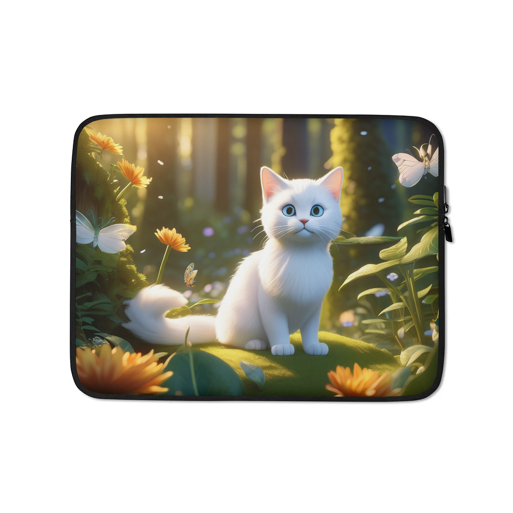PugMug Custom White Exotic Cat Laptop Sleeve