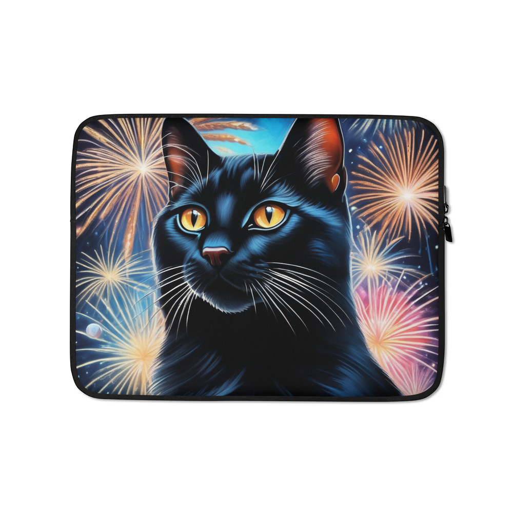 PugMug Custom Black Exotic Cat Laptop Sleeve