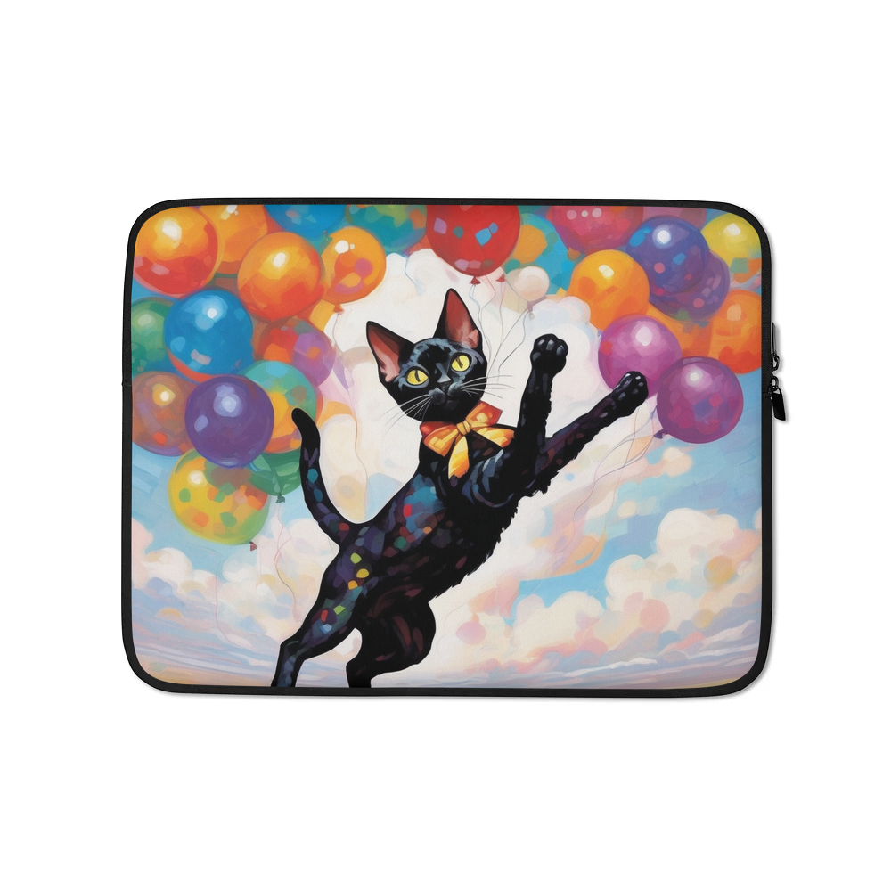 PugMug Custom Black Devon Rex Cat Laptop Sleeve