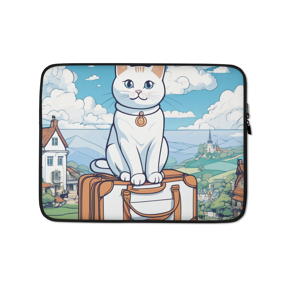 PugMug Custom White Companion Cat Laptop Sleeve