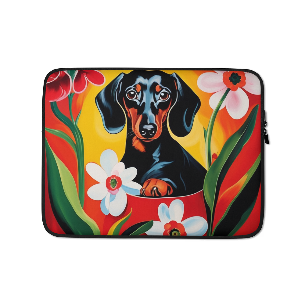 PugMug Custom Black Dachshund Laptop Sleeve