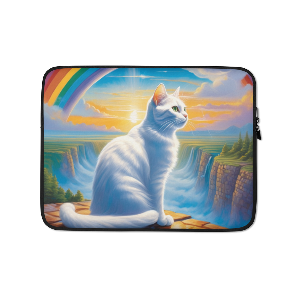 PugMug Custom White Companion Cat Laptop Sleeve