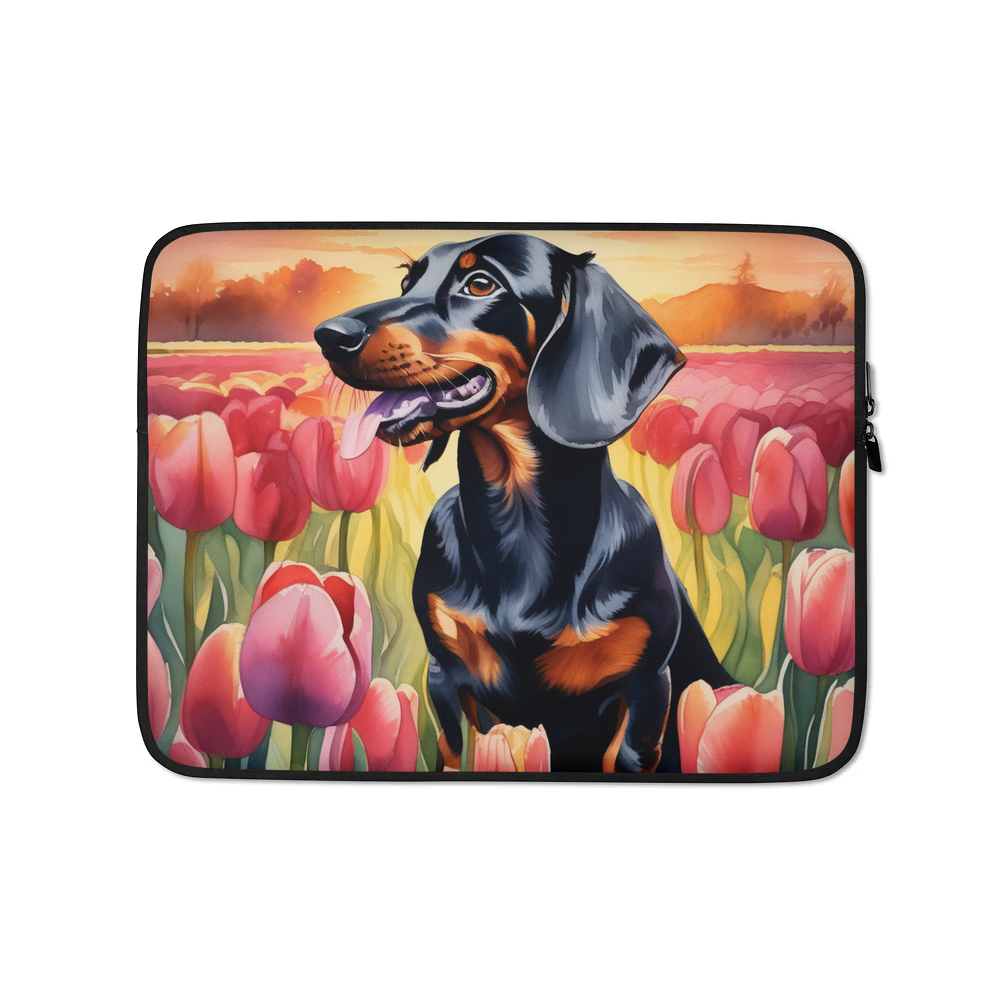 PugMug Custom Black Dachshund Laptop Sleeve