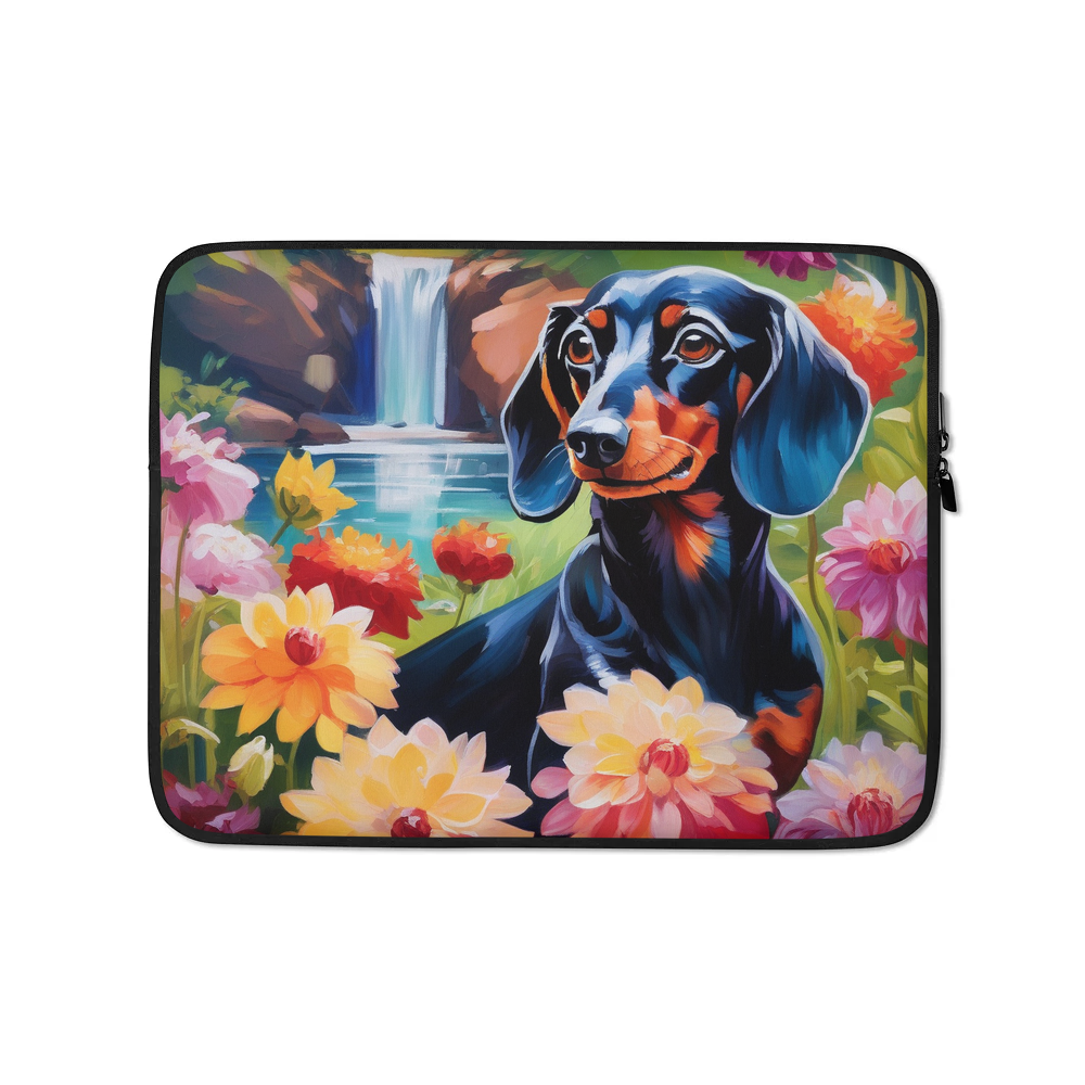 PugMug Custom Black Dachshund Laptop Sleeve