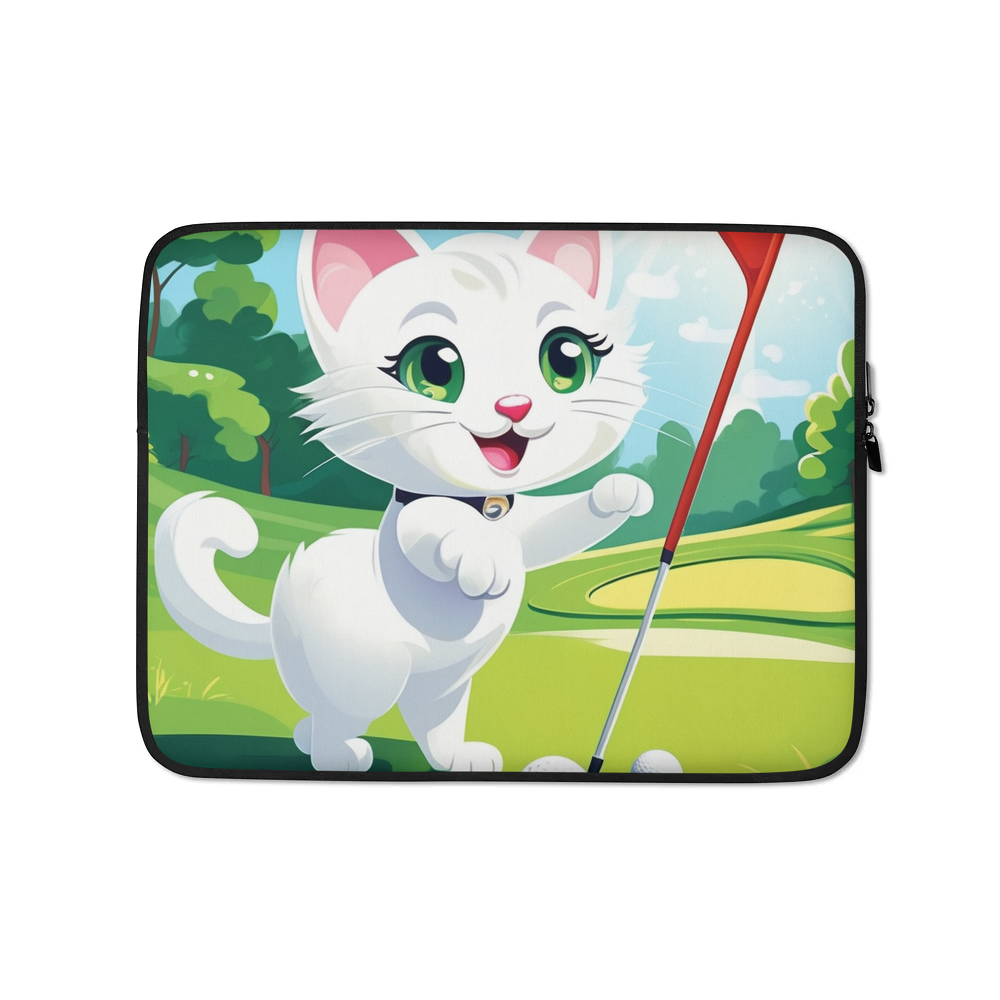 PugMug Custom White Companion Cat Laptop Sleeve