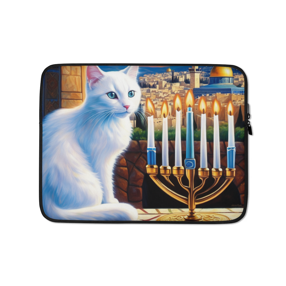 PugMug Custom White Companion Cat Laptop Sleeve