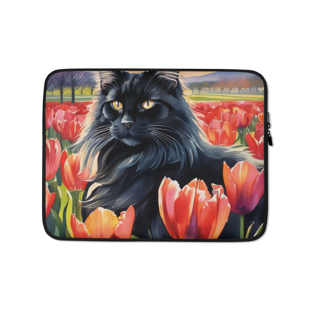 PugMug Custom Black Maine Coon Cat Laptop Sleeve