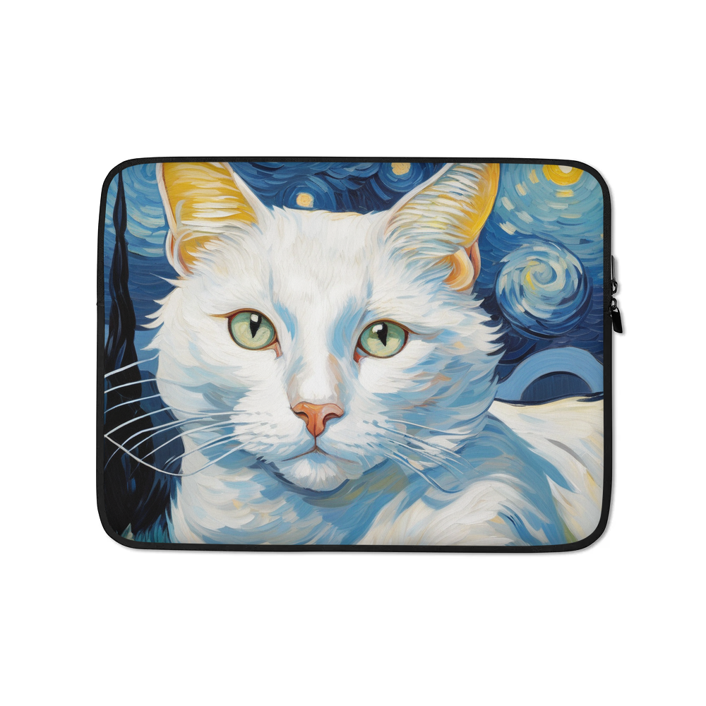 PugMug Custom White Companion Cat Laptop Sleeve