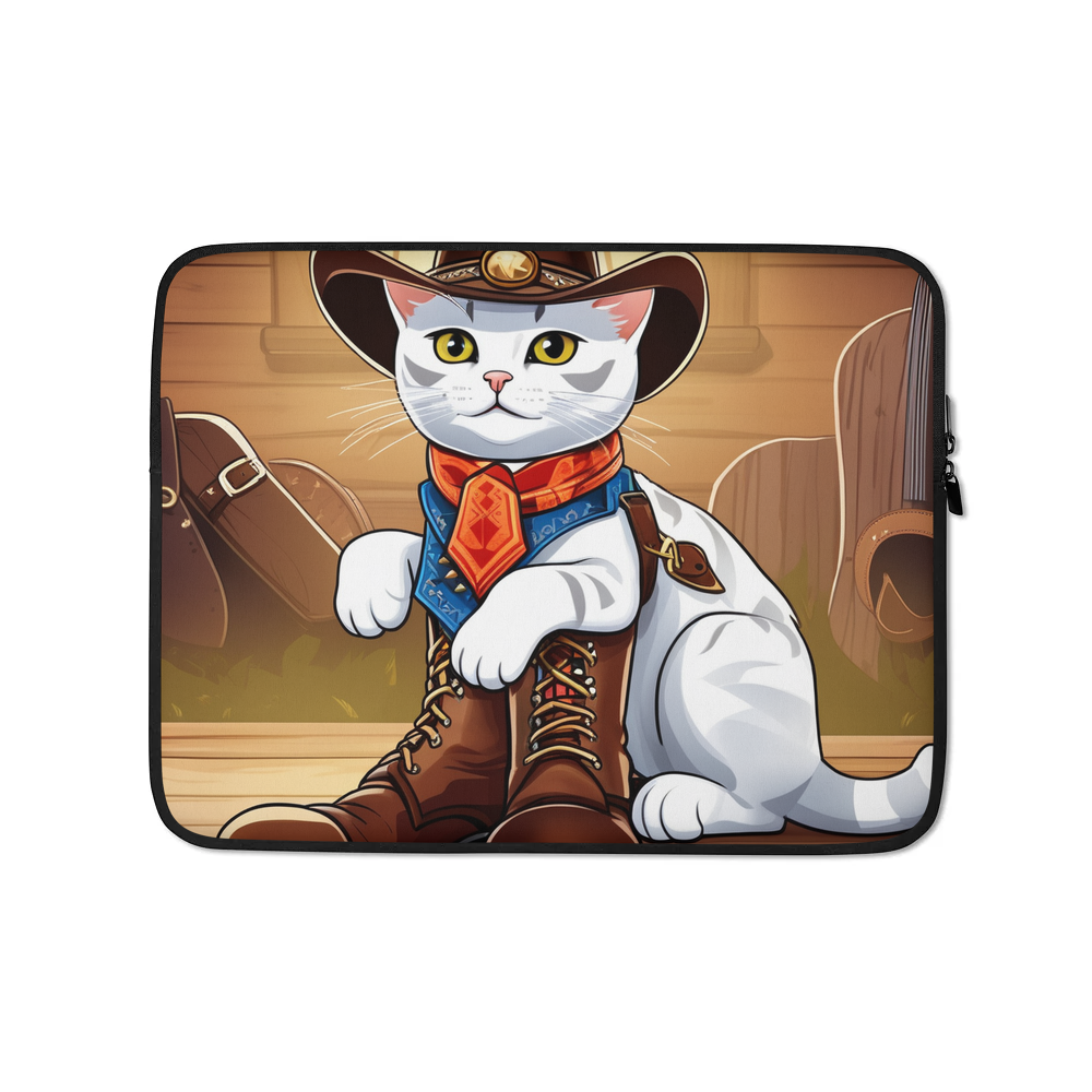 PugMug Custom White American Shorthair Cat Laptop Sleeve