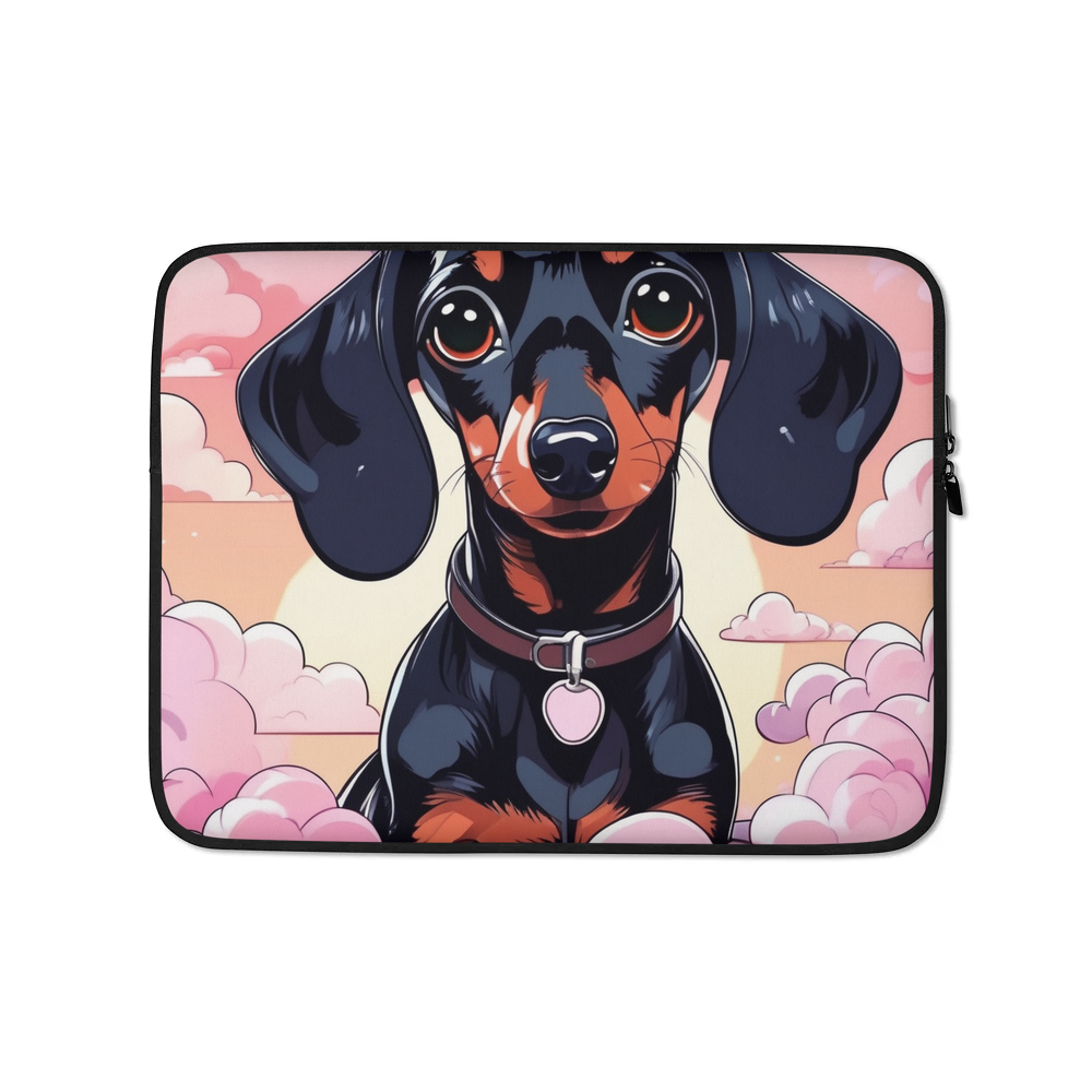 PugMug Custom Black Dachshund Laptop Sleeve