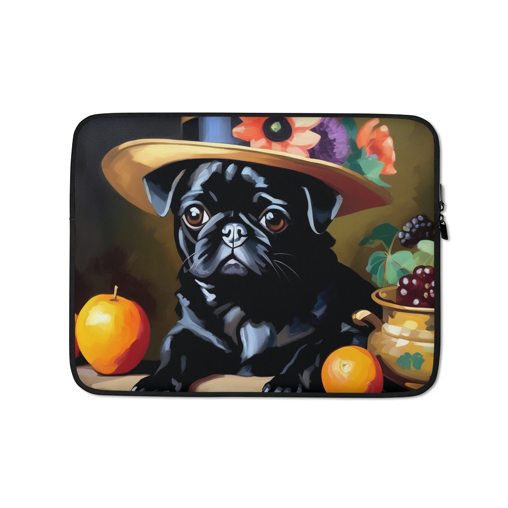 PugMug Custom Black Pug Laptop Sleeve