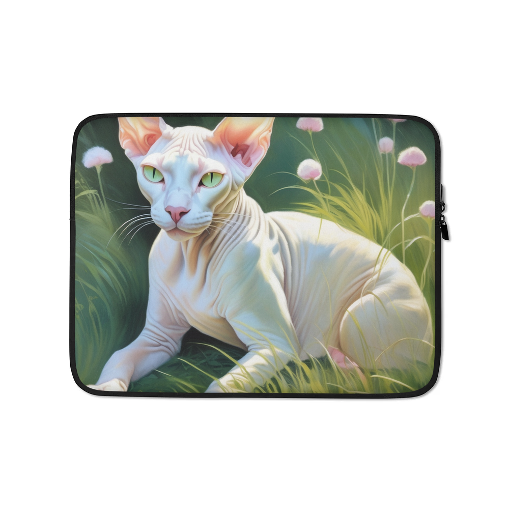PugMug Custom White Sphynx Cat Laptop Sleeve