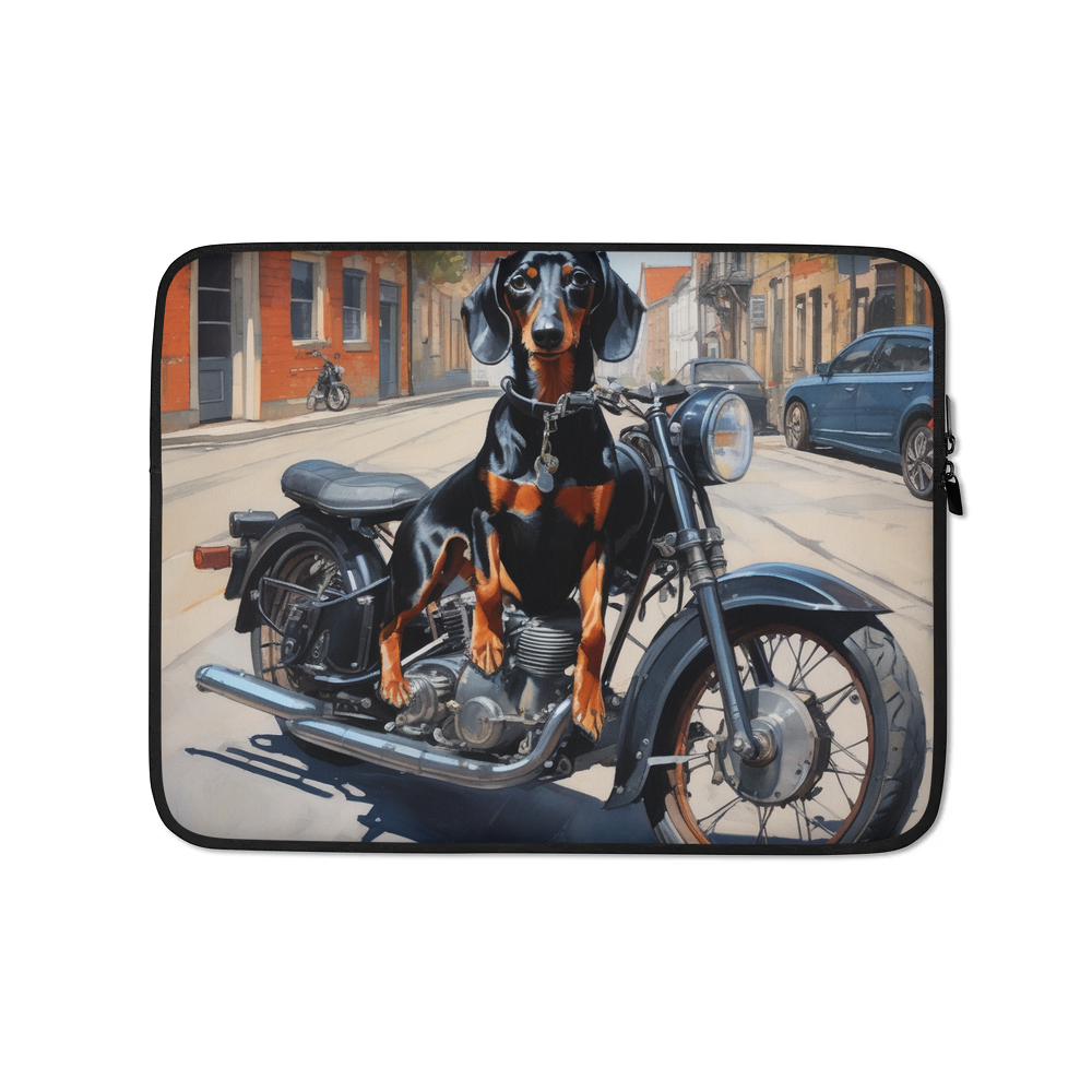 PugMug Custom Black Dachshund Laptop Sleeve