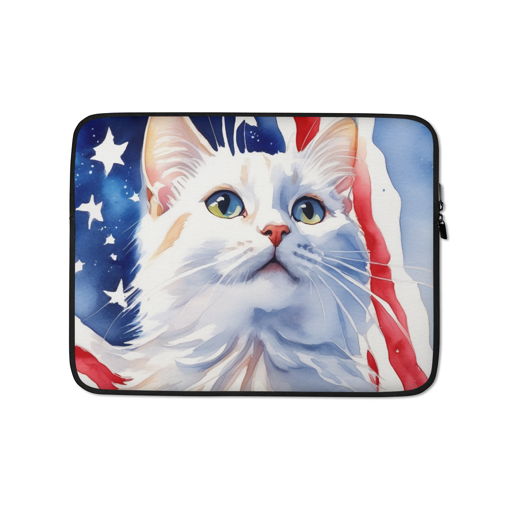 PugMug Custom White Companion Cat Laptop Sleeve
