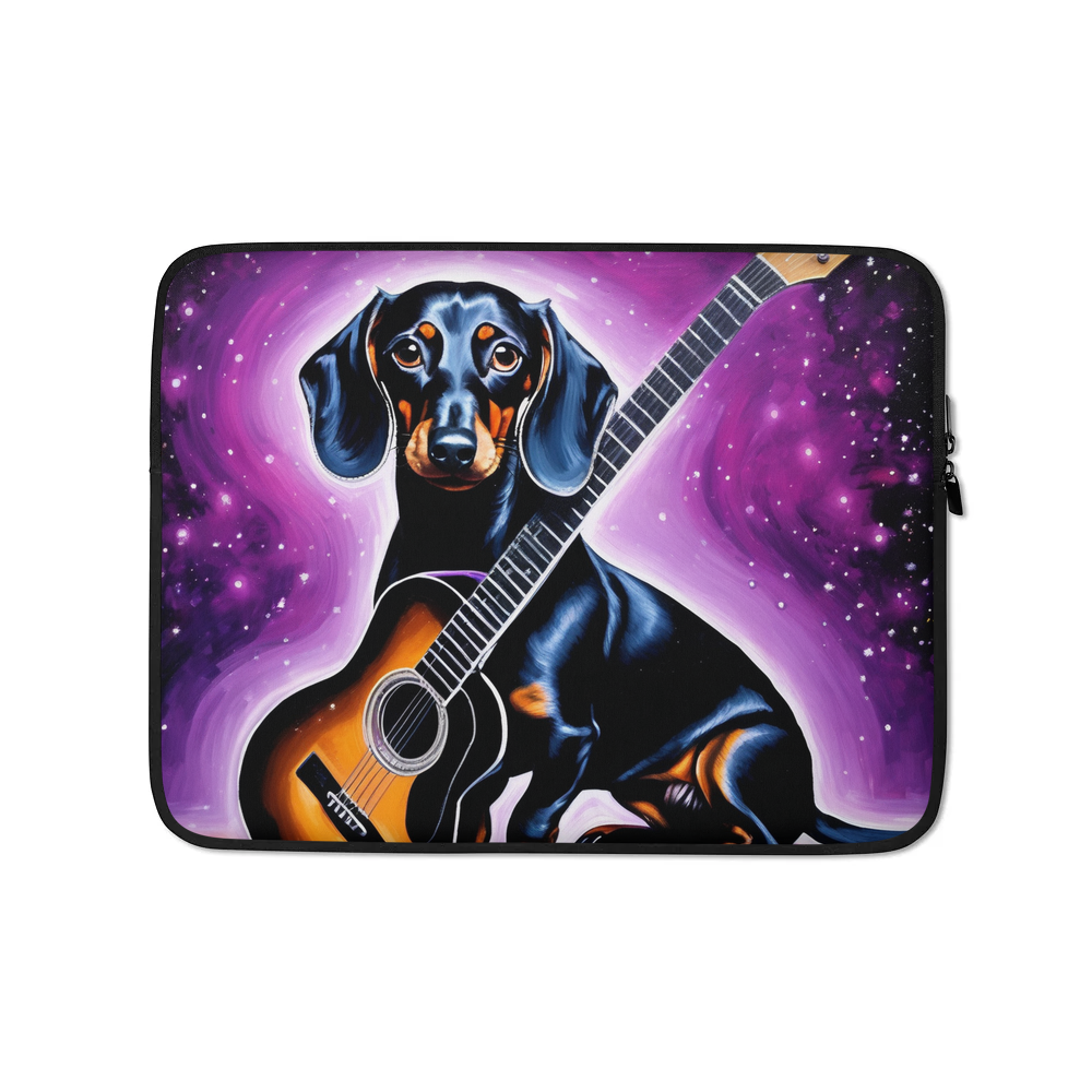 PugMug Custom Black Dachshund Laptop Sleeve