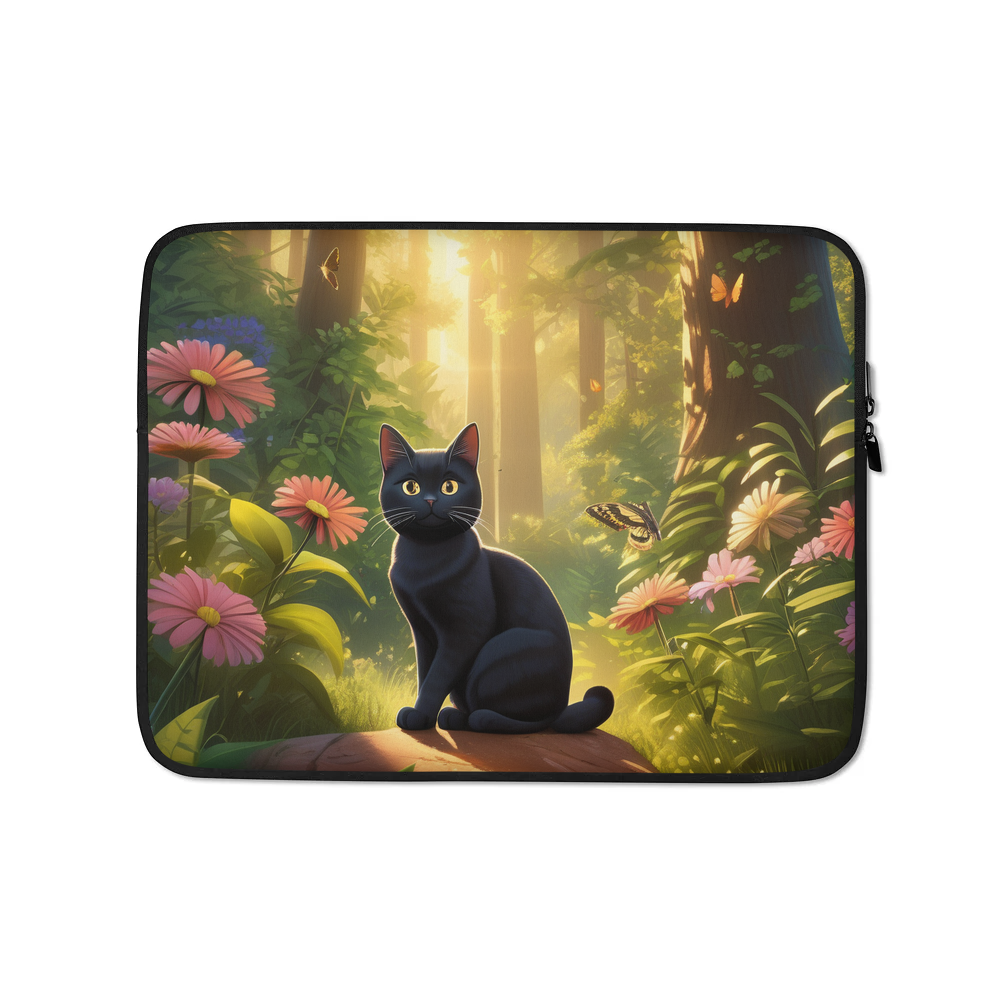PugMug Custom Black American Shorthair Cat Laptop Sleeve