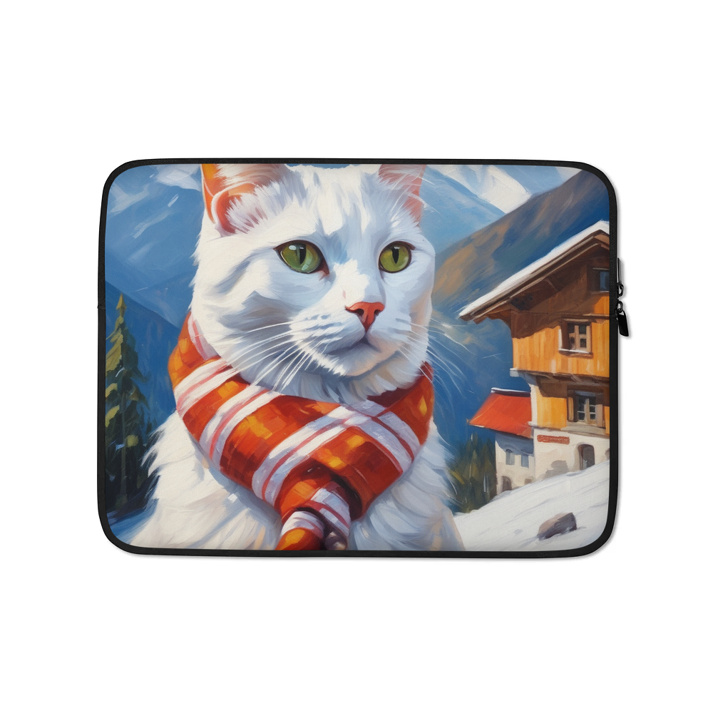 PugMug Custom White Companion Cat Laptop Sleeve