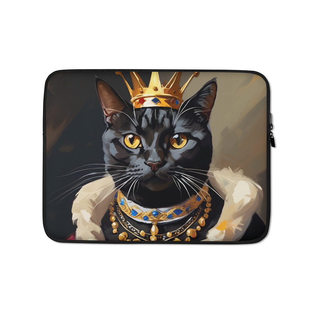 PugMug Custom Black American Shorthair Cat Laptop Sleeve