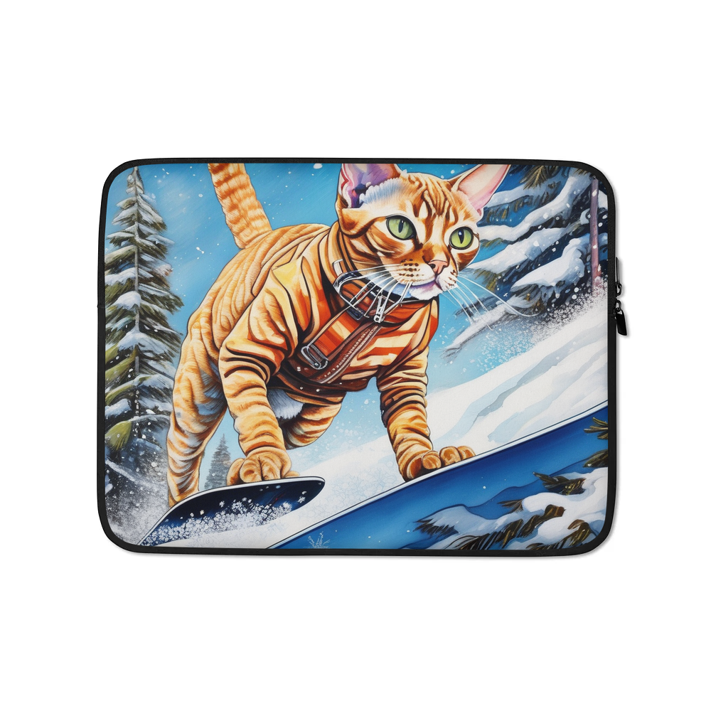 PugMug Custom Tabby Devon Rex Cat Laptop Sleeve