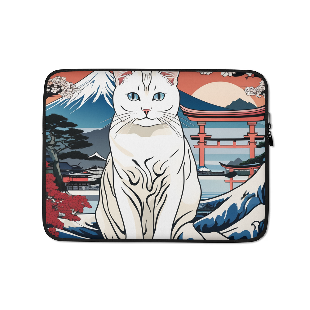 PugMug Custom White Companion Cat Laptop Sleeve