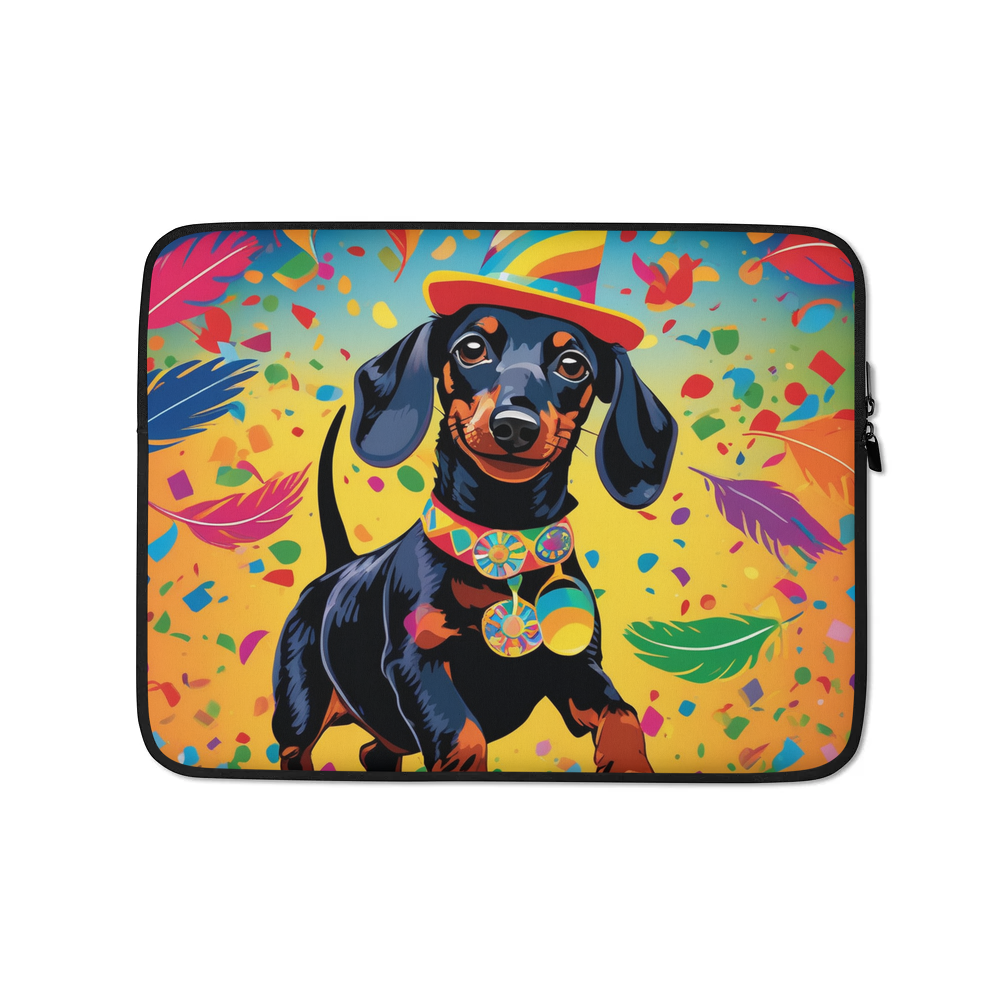 PugMug Custom Black Dachshund Laptop Sleeve