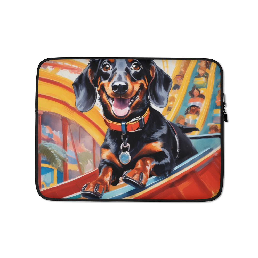 PugMug Custom Black Dachshund Laptop Sleeve