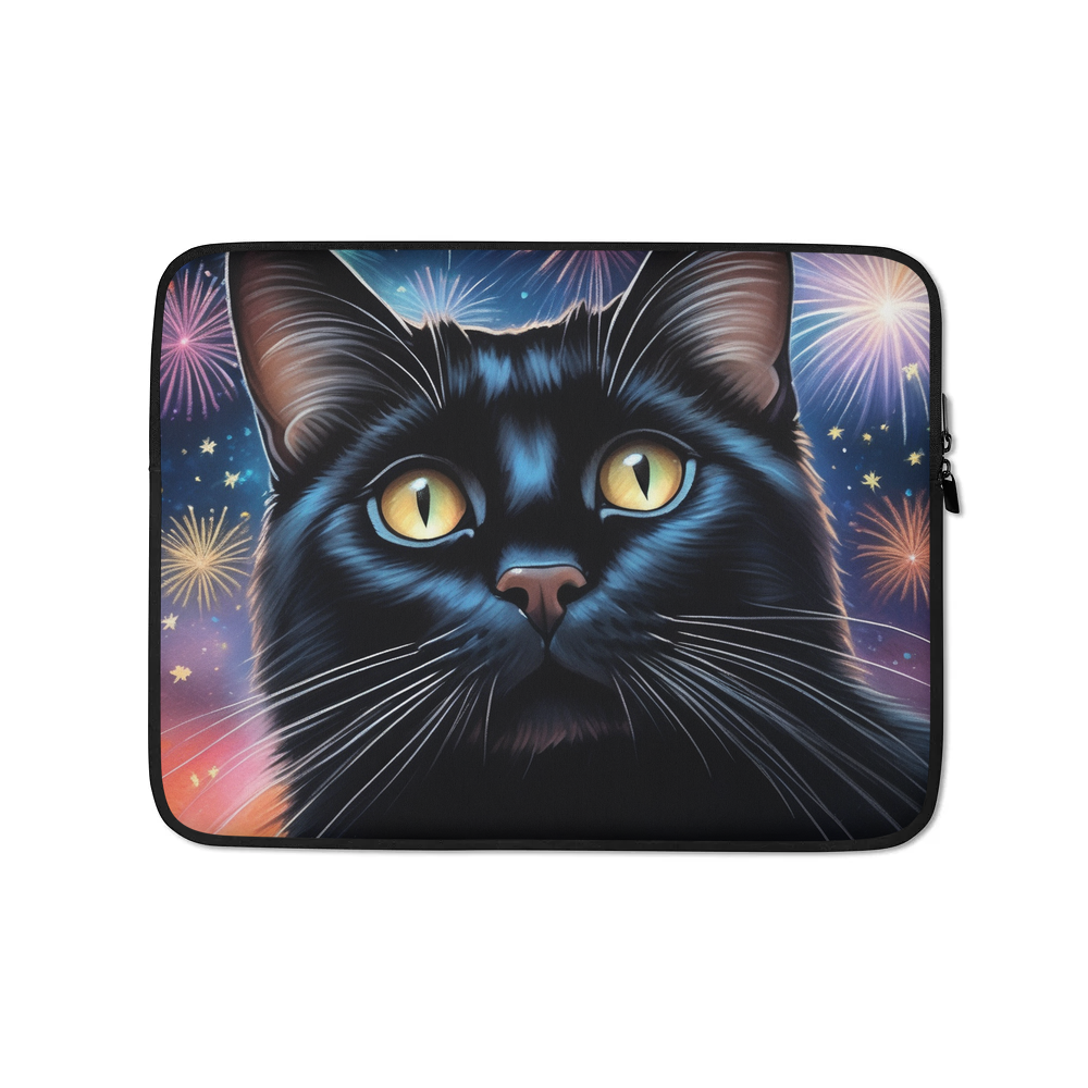 PugMug Custom Black Companion Cat Laptop Sleeve
