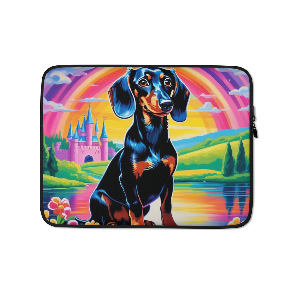 PugMug Custom Black Dachshund Laptop Sleeve