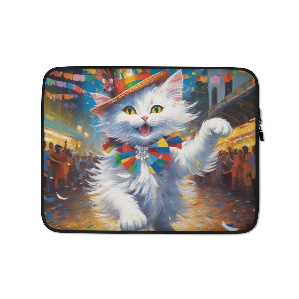 PugMug Custom White Companion Cat Laptop Sleeve