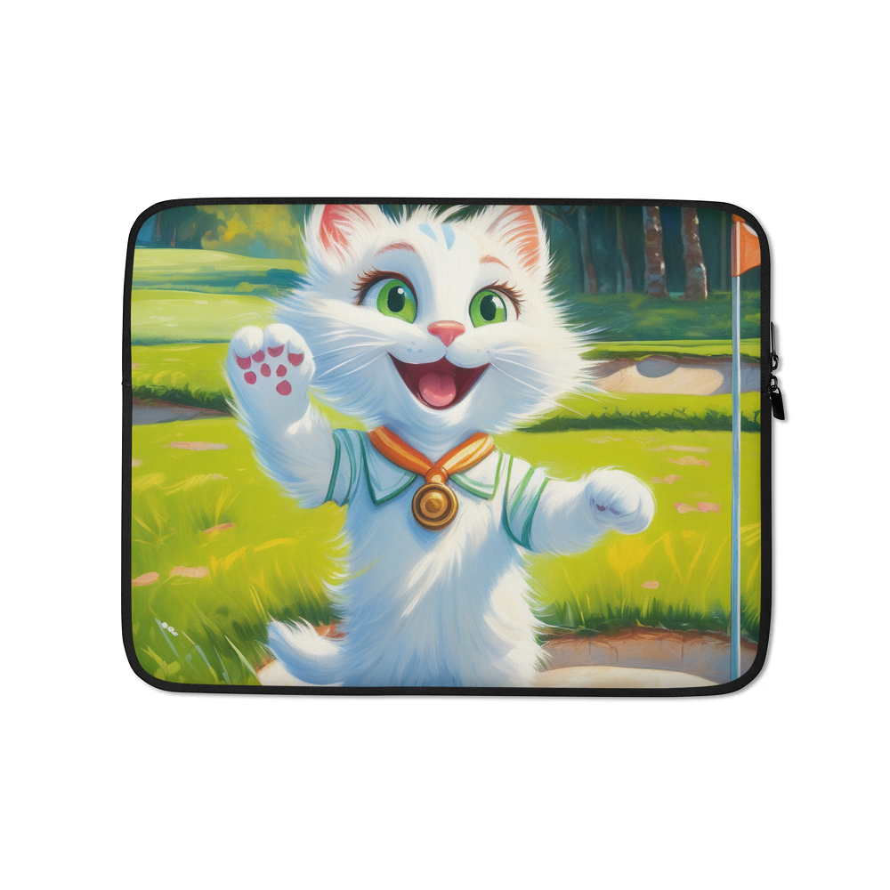 PugMug Custom White Companion Cat Laptop Sleeve