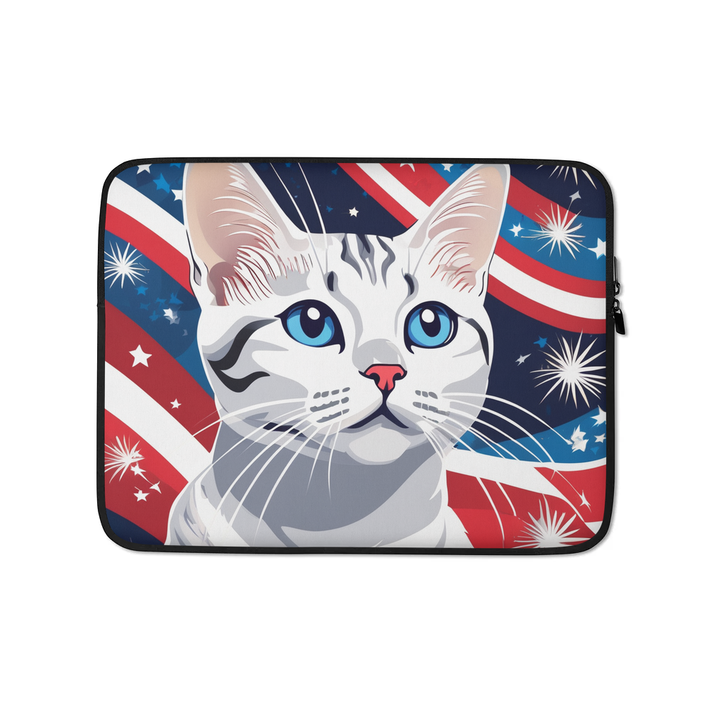 PugMug Custom White American Shorthair Cat Laptop Sleeve