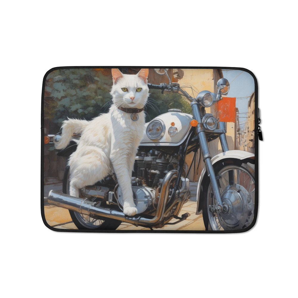 PugMug Custom White Companion Cat Laptop Sleeve