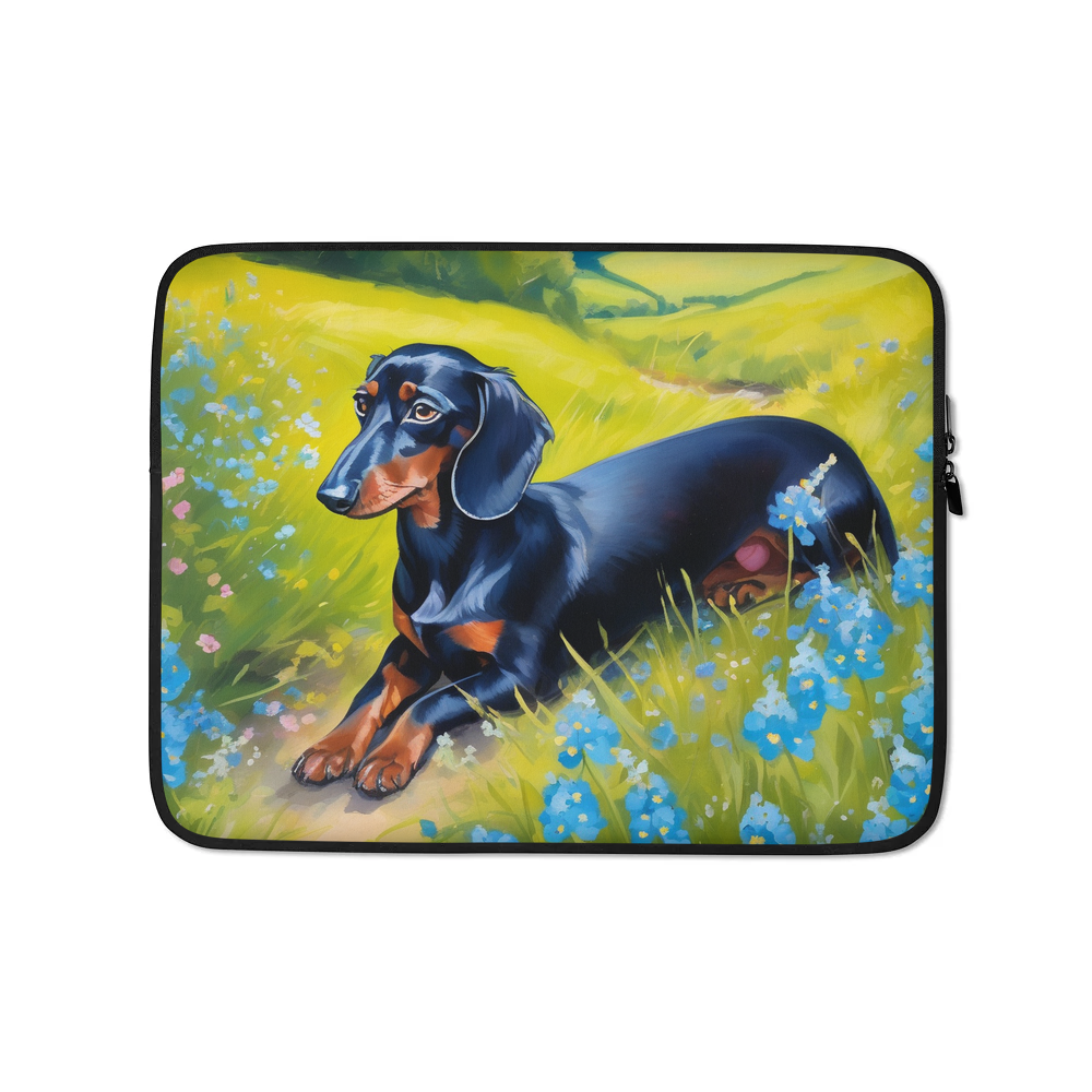 PugMug Custom Black Dachshund Laptop Sleeve