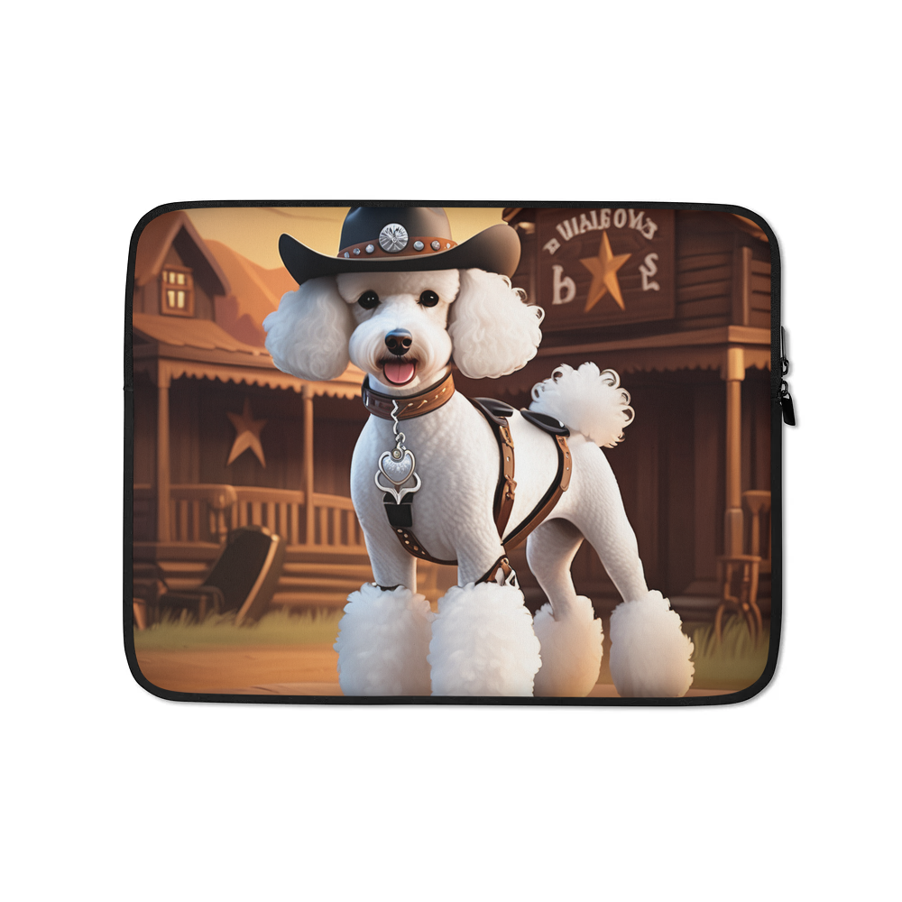 PugMug Custom White Poodle Laptop Sleeve
