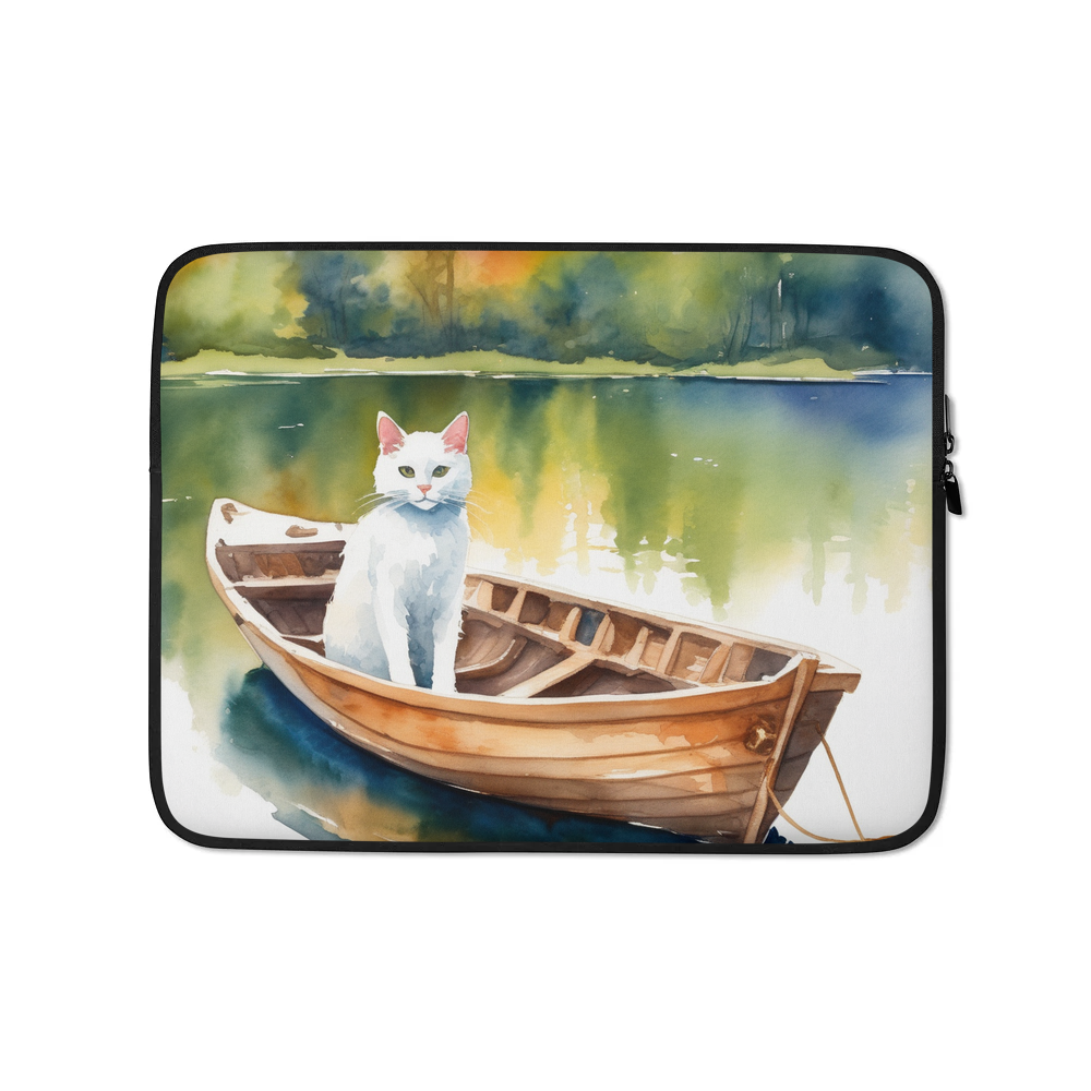 PugMug Custom White Companion Cat Laptop Sleeve