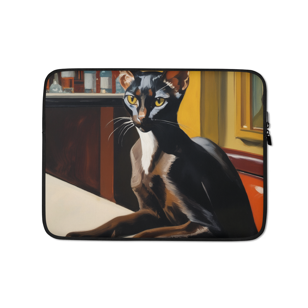 PugMug Custom Black Abyssinian Cat Laptop Sleeve