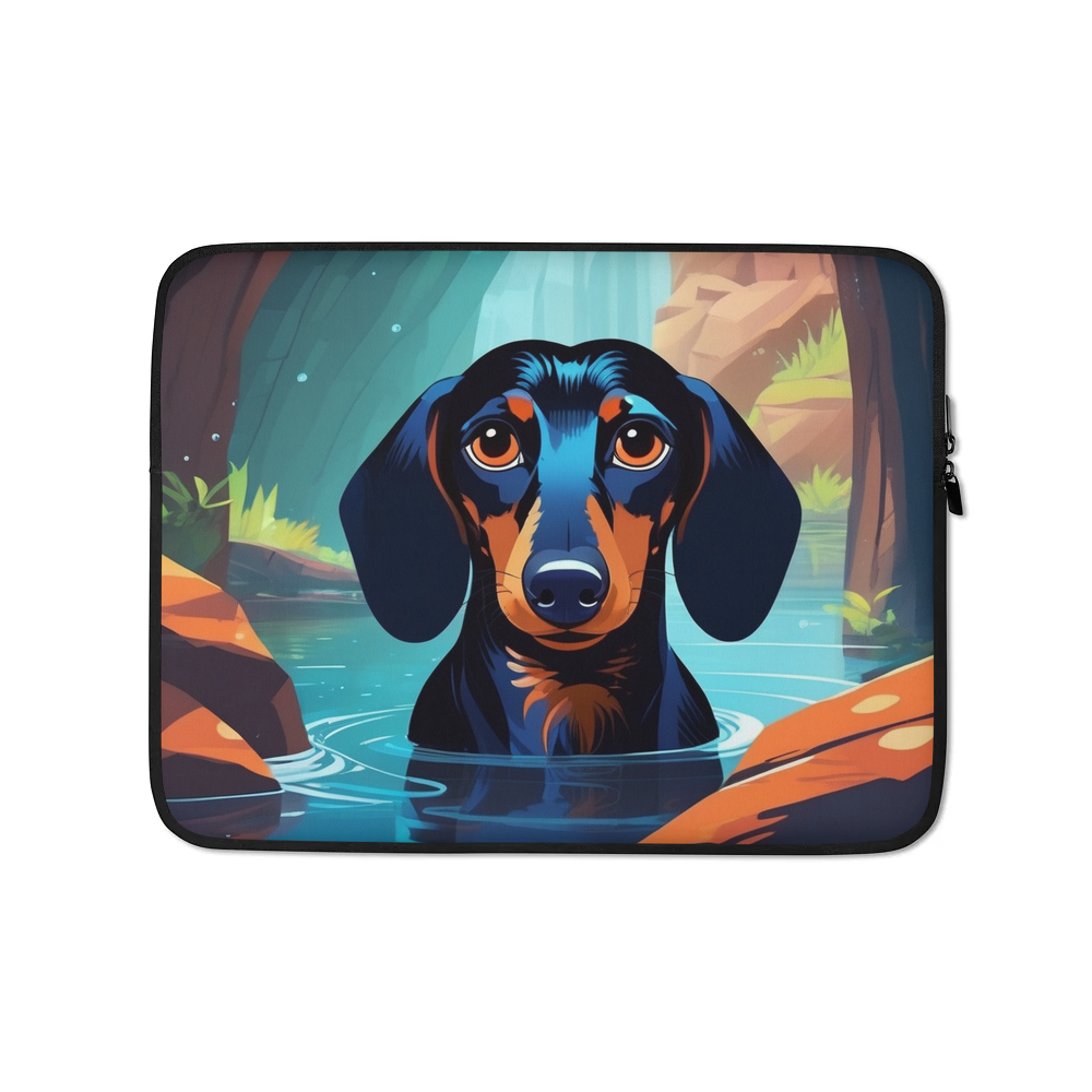 PugMug Custom Black Dachshund Laptop Sleeve