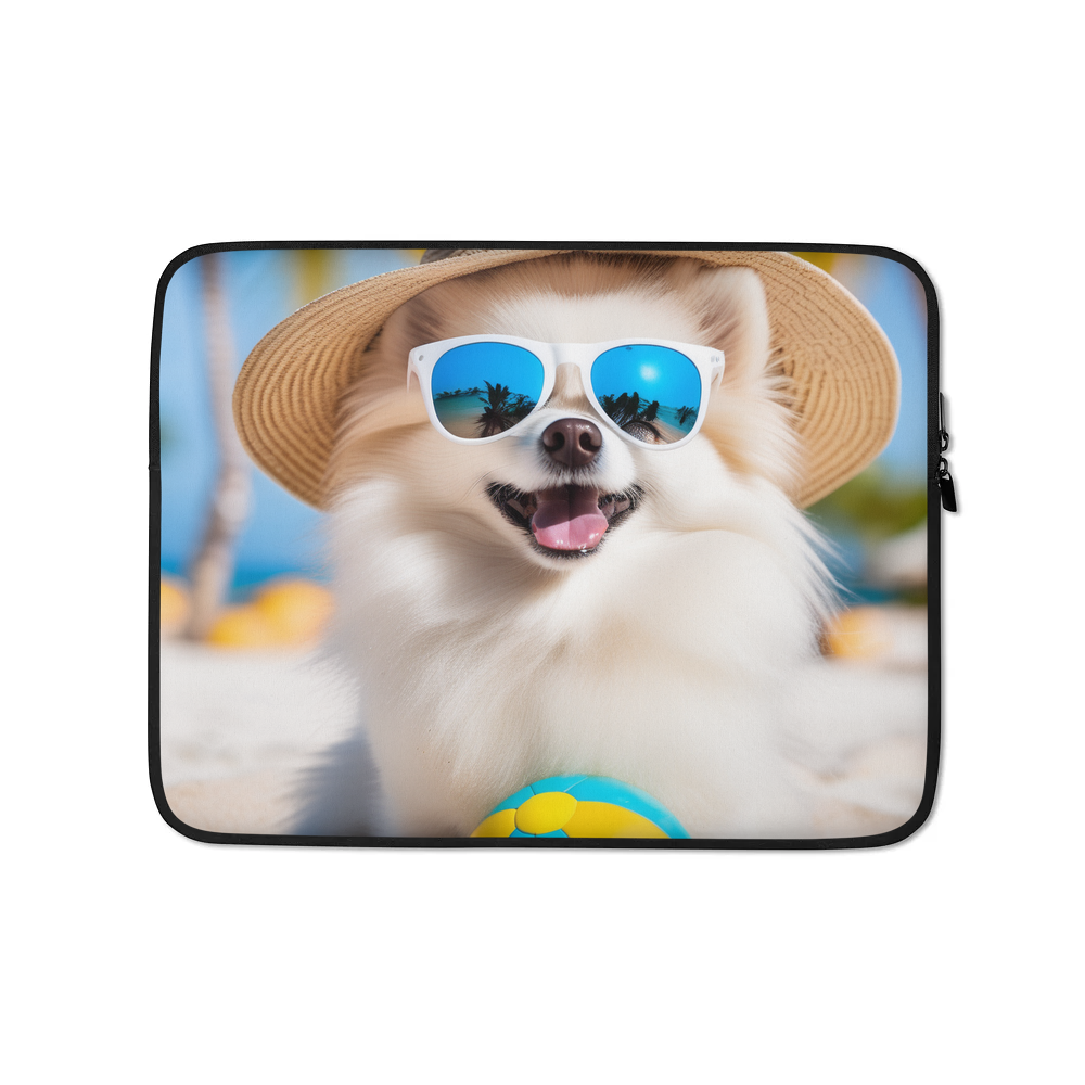 PugMug Custom White Pomeranian Laptop Sleeve