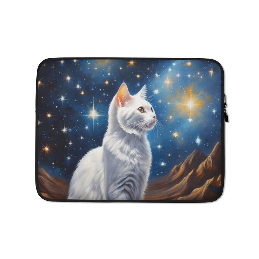 PugMug Custom White Companion Cat Laptop Sleeve