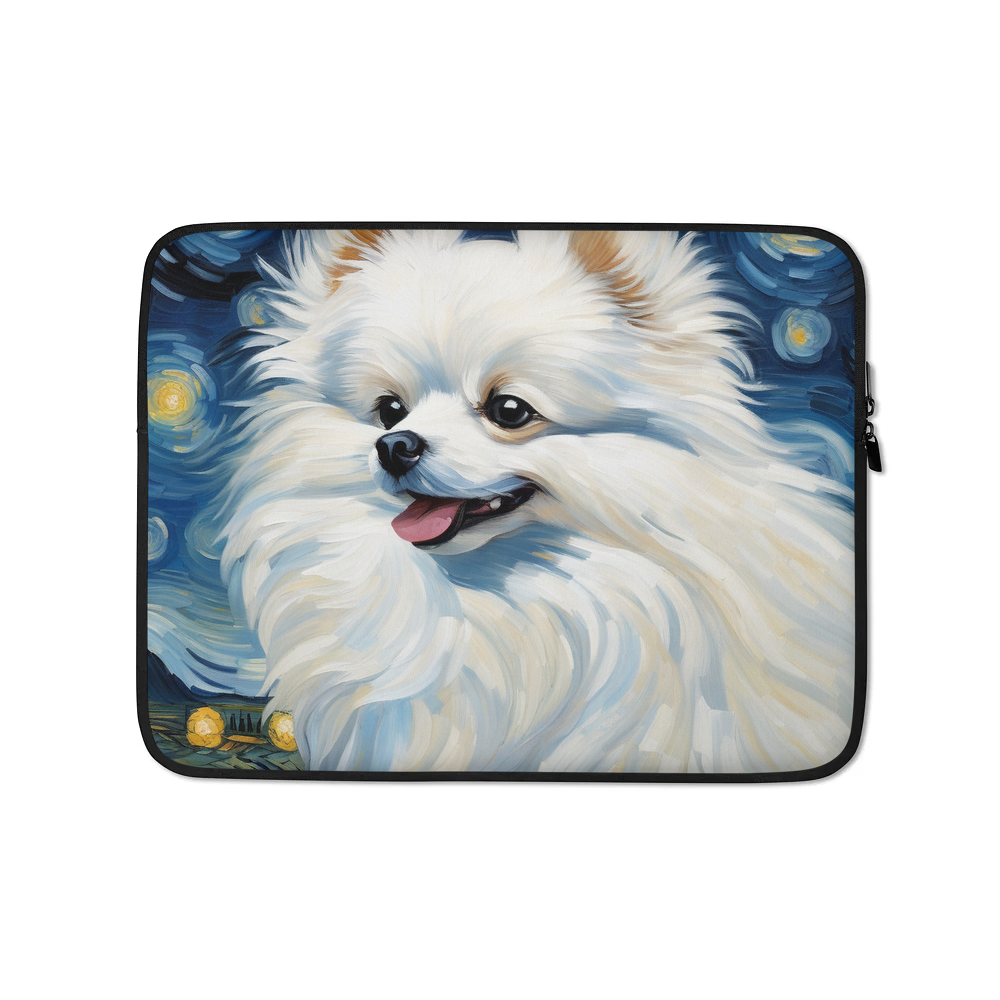 PugMug Custom White Pomeranian Laptop Sleeve