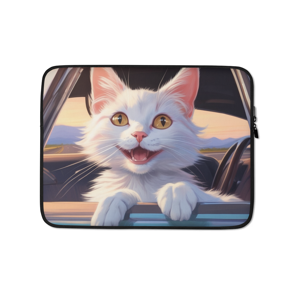 PugMug Custom White Companion Cat Laptop Sleeve