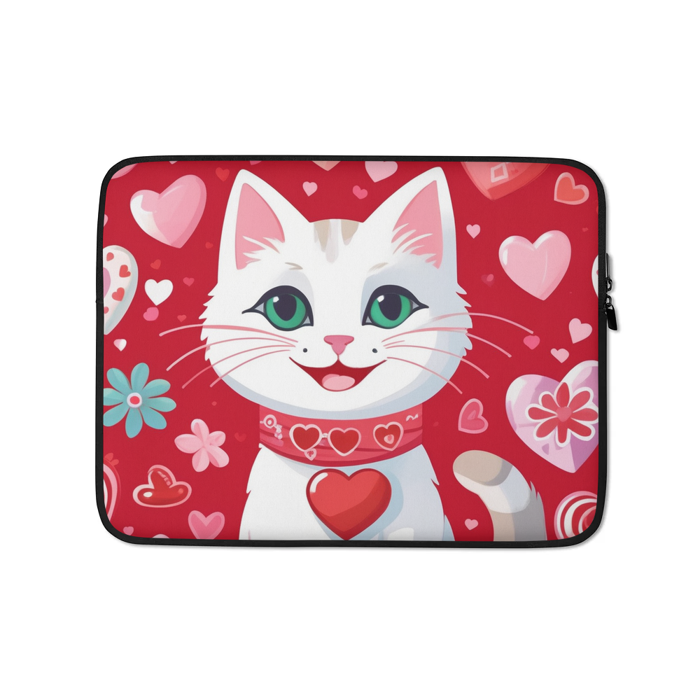 PugMug Custom White Companion Cat Laptop Sleeve